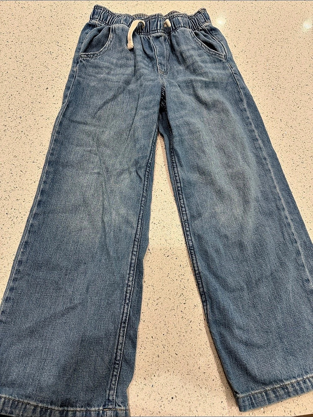Gap Easy Wide-Leg Pull-On Jean Girls Large Blue Wide-Leg Jeans